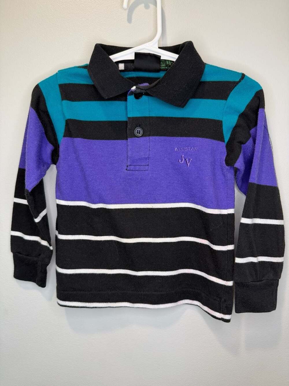 Kids Talk Striped Long Sleeve Polo Size 2T